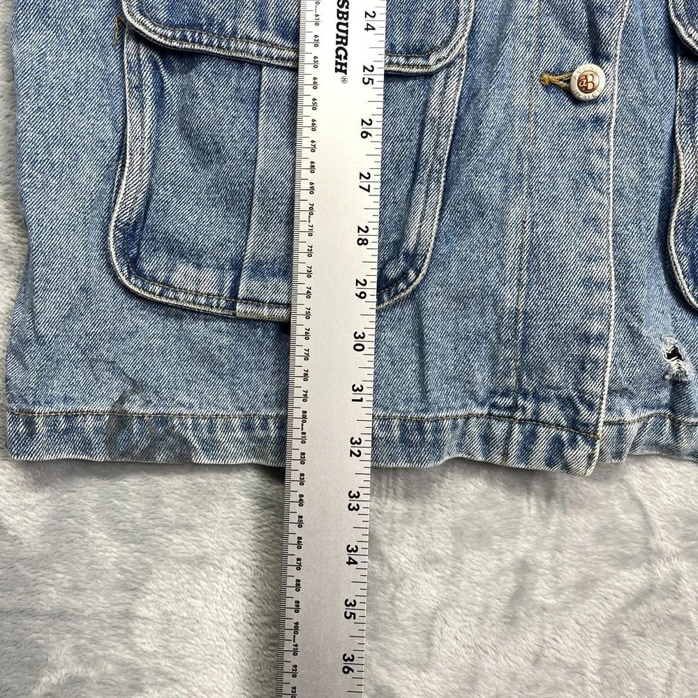 Avenue Blues Denim Chore Barn Jacket Girls‎ 18/20 Blue Medium Wash Button Front